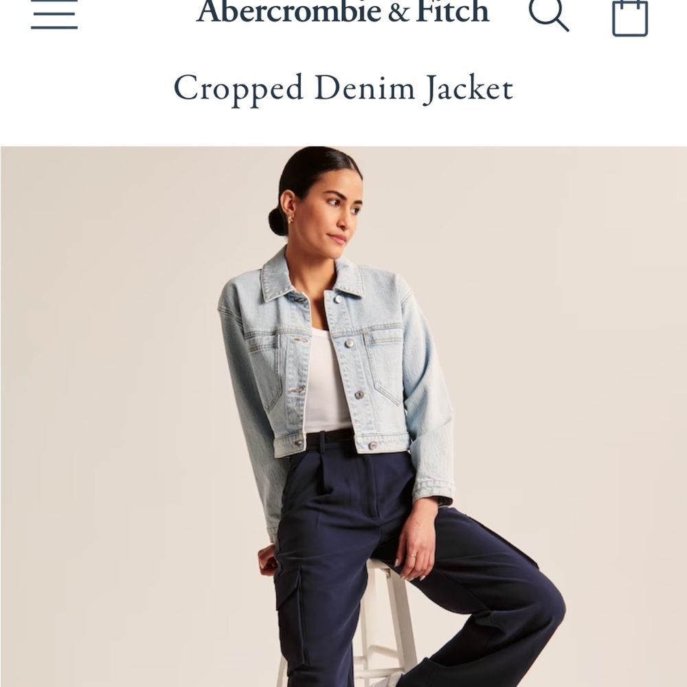 Abercrombie cropped denim jacket XS new without tags